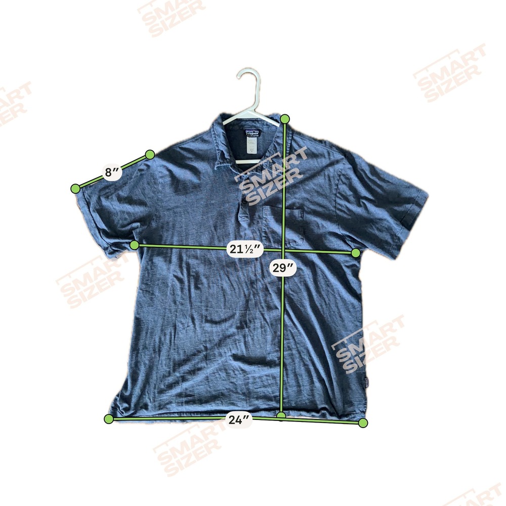 Patagonia Squeaky Clean Polo Sz XL Blue Heather Cotton Office Work Casual 52776 - Picture 3 of 7